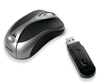 MOUSE ÓPTICO SEM FIO PRETO/PRATA - USB