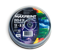 DVD+R DUAL LAYER PRINTABLE GRAVAVEL 8.5 GB / 240 MIN - PINO - 10 UNID.