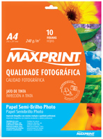 PAPEL PHOTO SEMIBRILHO - 10 FOLHAS A4 - 230 g/m�