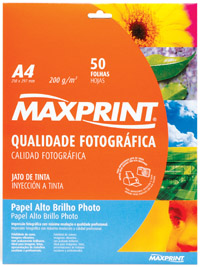 PAPEL PHOTO ALTO BRILHO - 50 FOLHAS A4 - 200 g/m�
