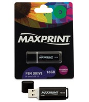 PEN DRIVE MAXPRINT 16 GB - PRETO