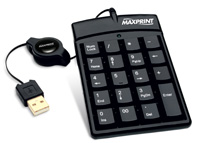 TECLADO NUM�RICO RETR�TIL USB - 18 TECLAS